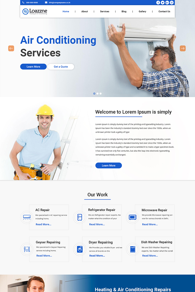 Szablon PSD Loazzne - AC Services #83453