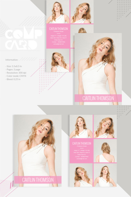 Template #83512 Comp Card Webdesign Template - Logo template Preview