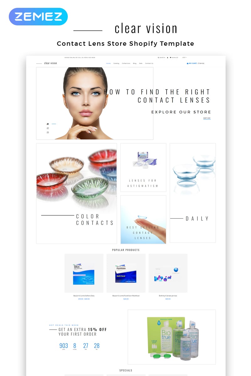Clear Vision - Optometry Multipage Clean Shopify Theme