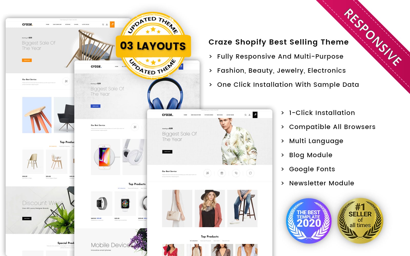 Craze - The Multishop Responsive Premium Shopify Theme