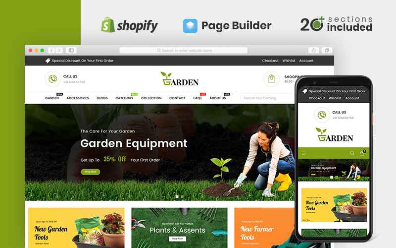 Tema Shopify "Garden Tools Store" #83648