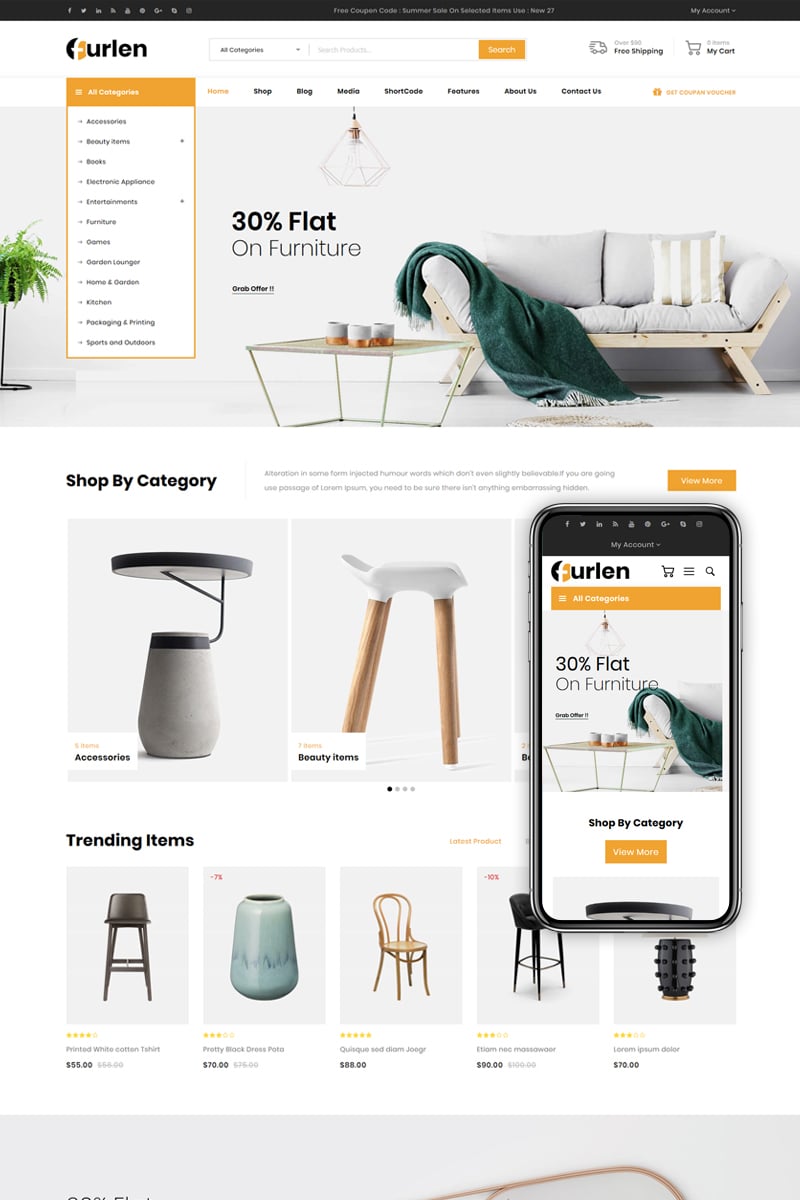 Furlen - Home Decor Store WooCommerce Theme