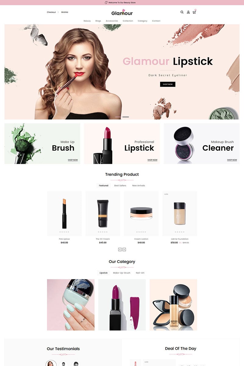 Glamour Cosmetics Shopify Theme