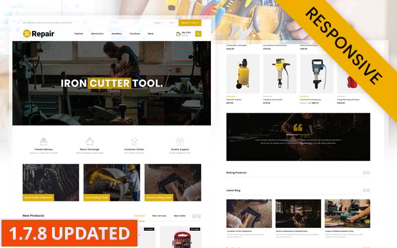 Repair Tools Store PrestaShop Responsive Theme PrestaShop Theme
