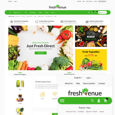 Grocery Food OpenCart Templates 83859