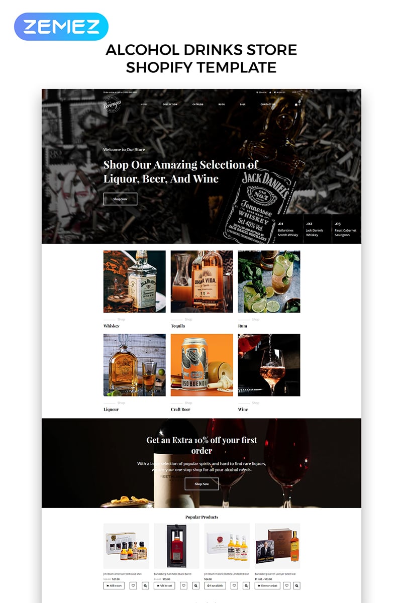 Beverages - Drinks & Beverages eCommerce Stylish Shopify Theme