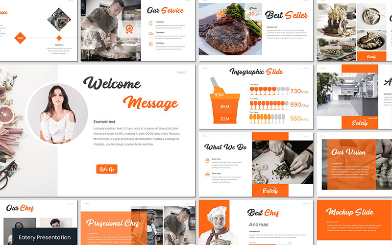 Eatery - PowerPoint template PowerPoint Template