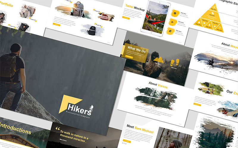 Hikers - PowerPoint template PowerPoint Template