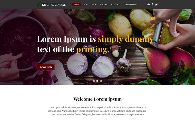 Kitchen Corral - Restaurant PSD Template