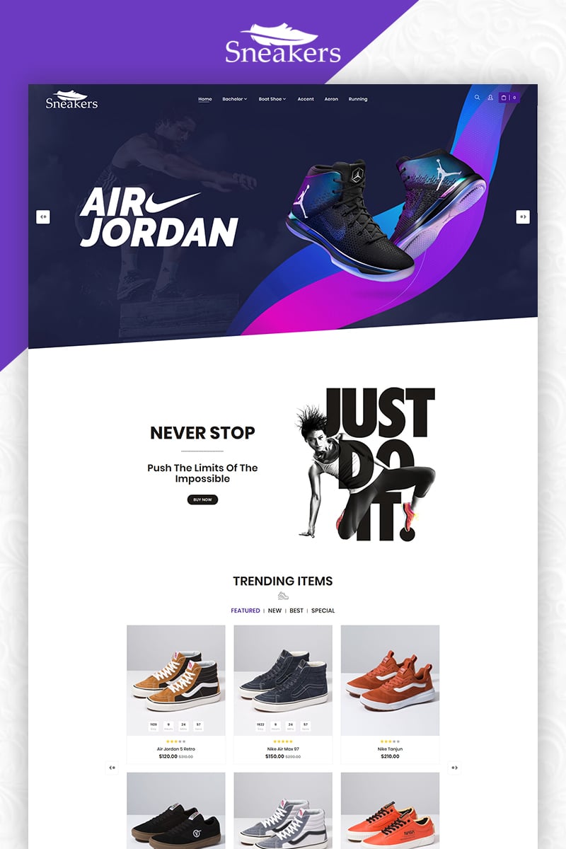 Responsive Sneakers Shoes Store Multi-Purpose Opencart #83855 - Ekran resmi