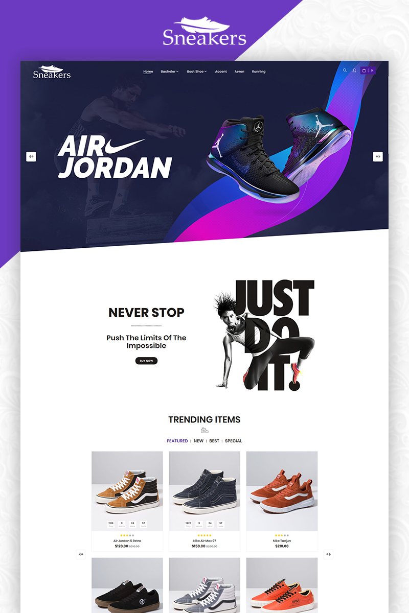"Sneakers Shoes Store Multi-Purpose" thème OpenCart adaptatif #83855 - screenshot