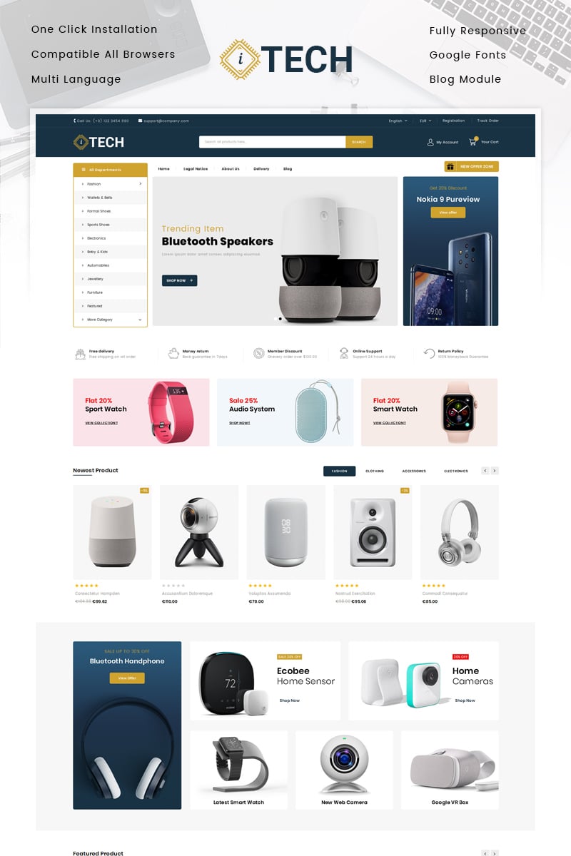 Szablon PrestaShop ITech - Electronics Store #83892