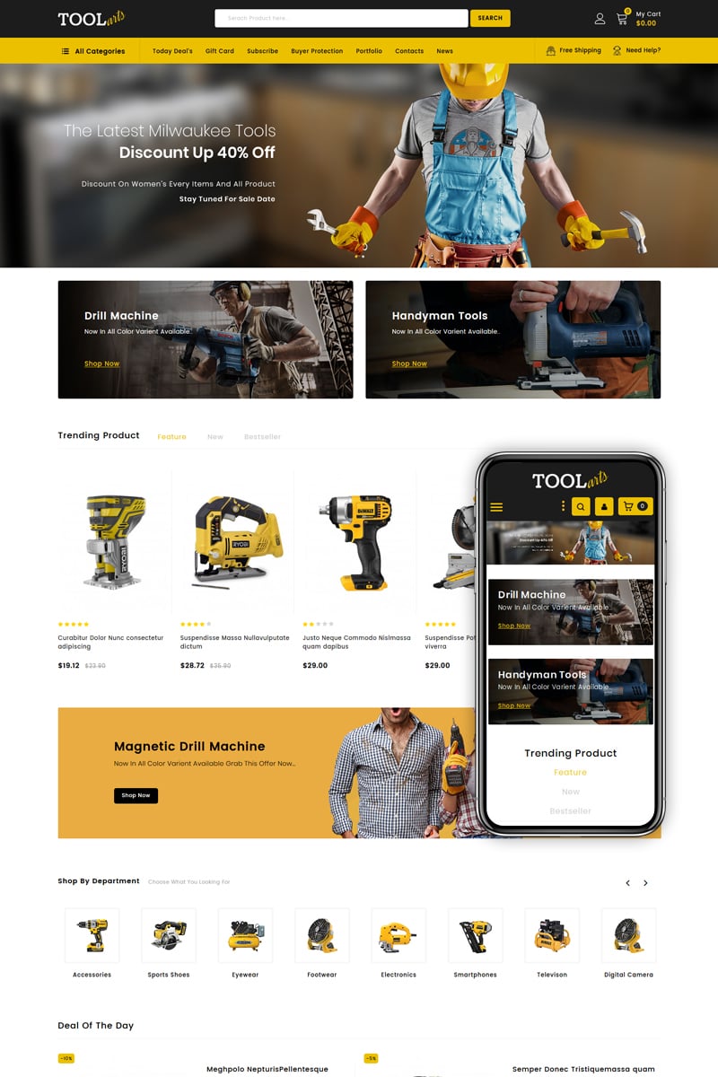 Tema De PrestaShop "ToolsArts - Power Tools Store" #83889