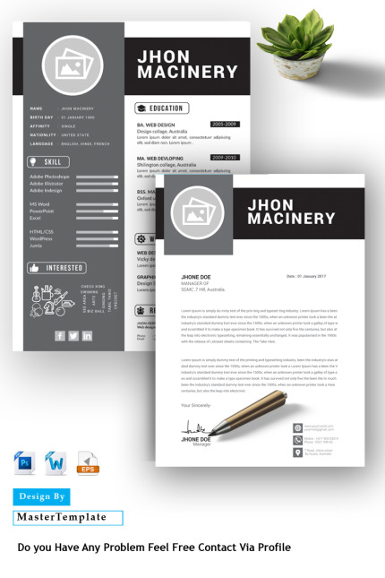 Template #83999 Page Resume Webdesign Template - Logo template Preview