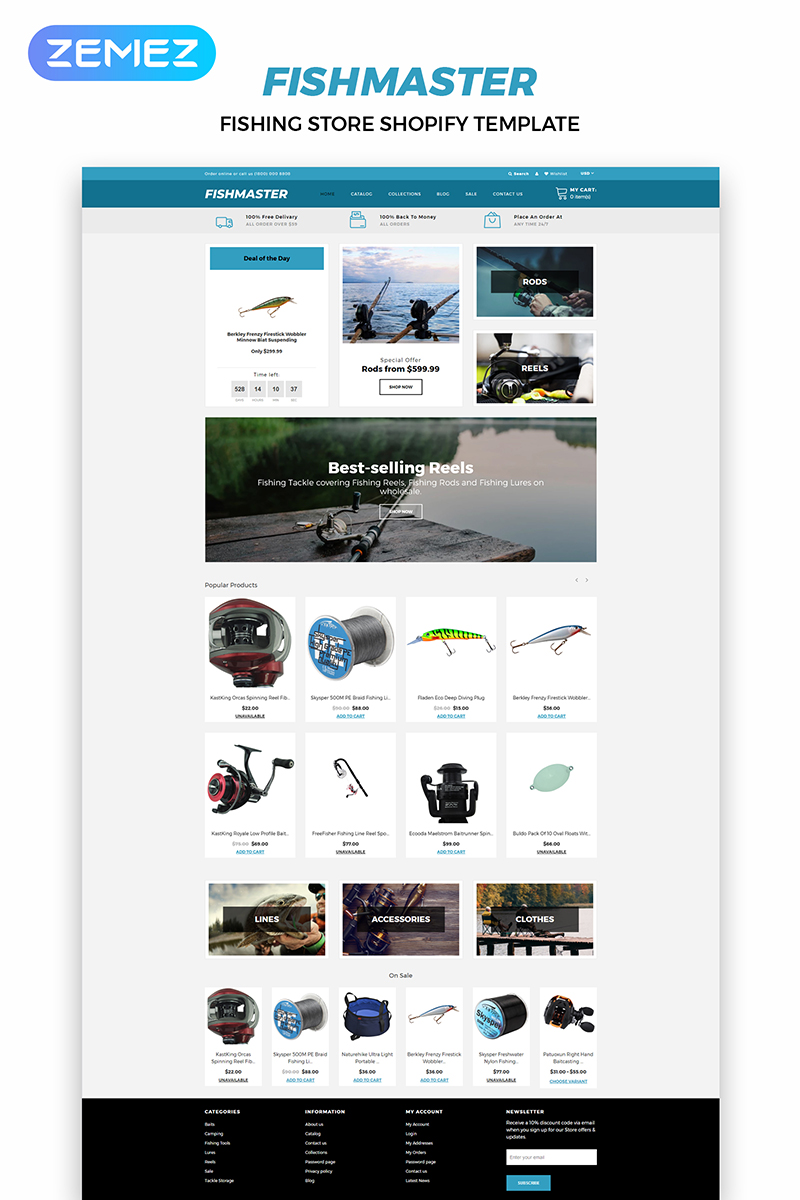 Fishmaster - Fishing Store Multipage Modern Shopify Theme