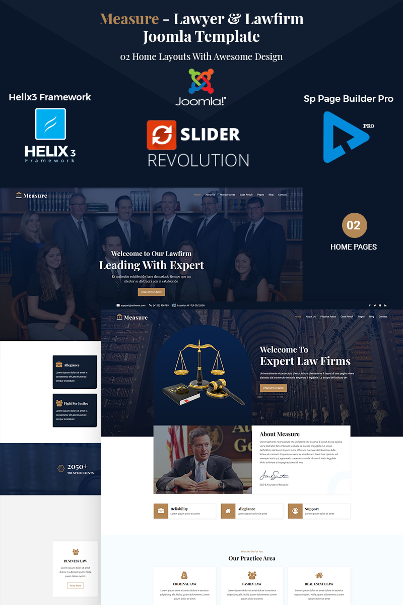 Joomla Vorlage namens "Measure - Lawfirm & Lawyer" #83982