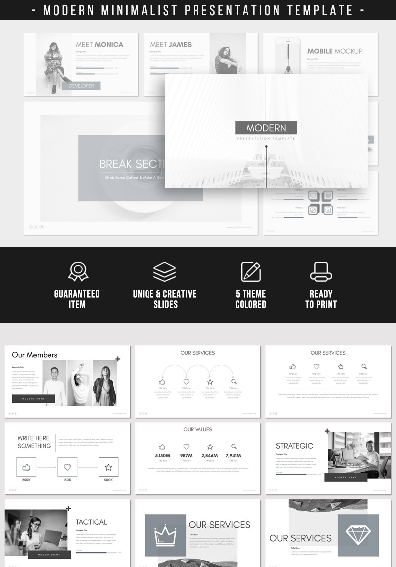 MODERN Minimalist Presentation PowerPoint Template #83913