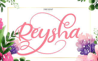 Reysha | Flower Cursive Font
