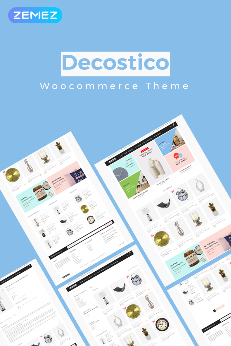 Tema WooCommerce "Decostico - Modern interior furniture Elementor" #83958