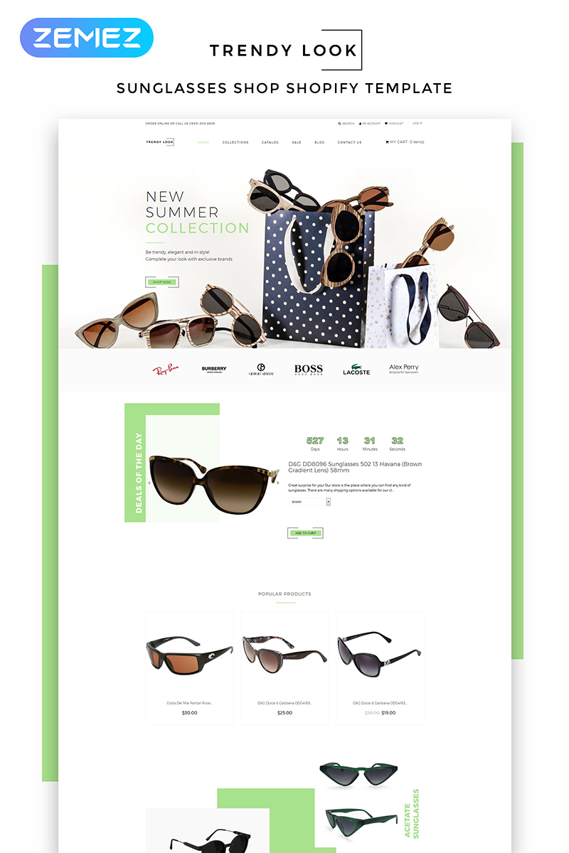Trendy Look - Eye Glasses eCommerce Modern Shopify Theme