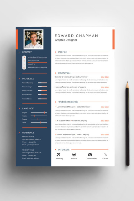 Template #84054 Resume Design Webdesign Template - Logo template Preview
