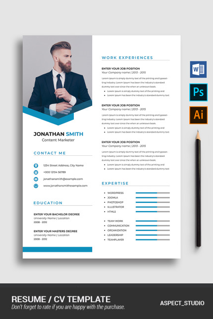 Template #84056 Page Resume Webdesign Template - Logo template Preview