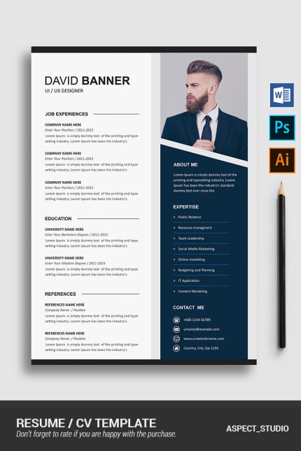 Template #84060 Page Resume Webdesign Template - Logo template Preview