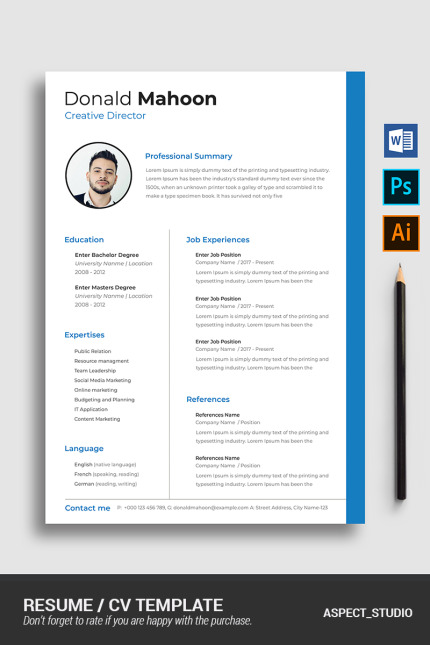 Template #84064 Page Resume Webdesign Template - Logo template Preview