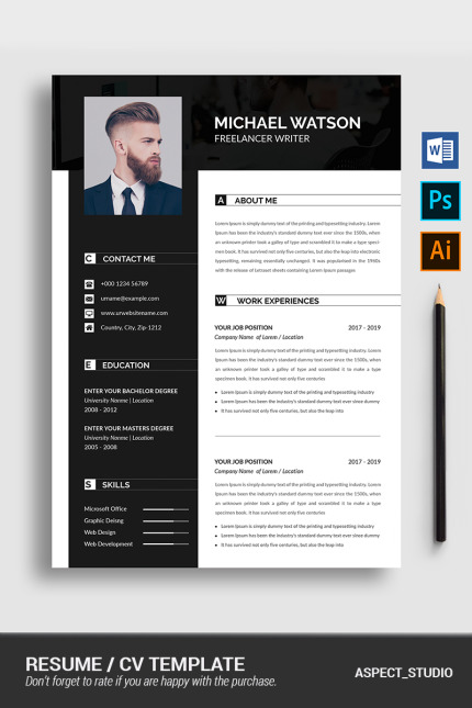Template #84066 Page Resume Webdesign Template - Logo template Preview