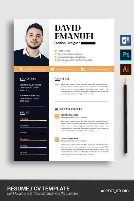 Template #84068 Page Resume Webdesign Template - Logo template Preview