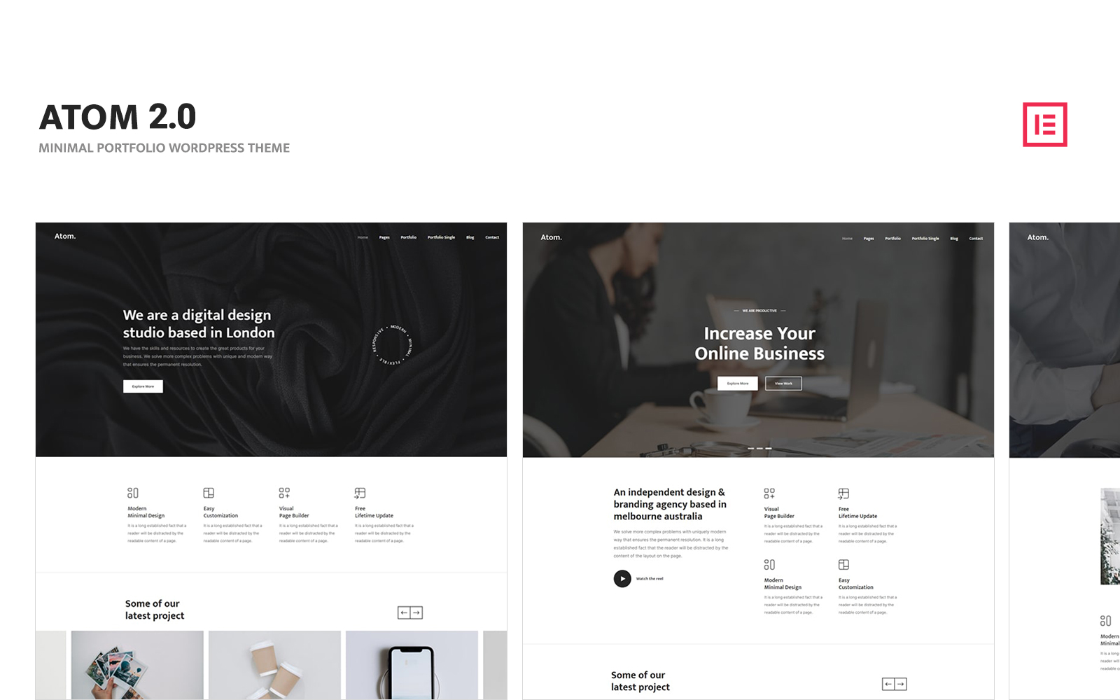 Atom - Minimal Portfolio WordPress Theme