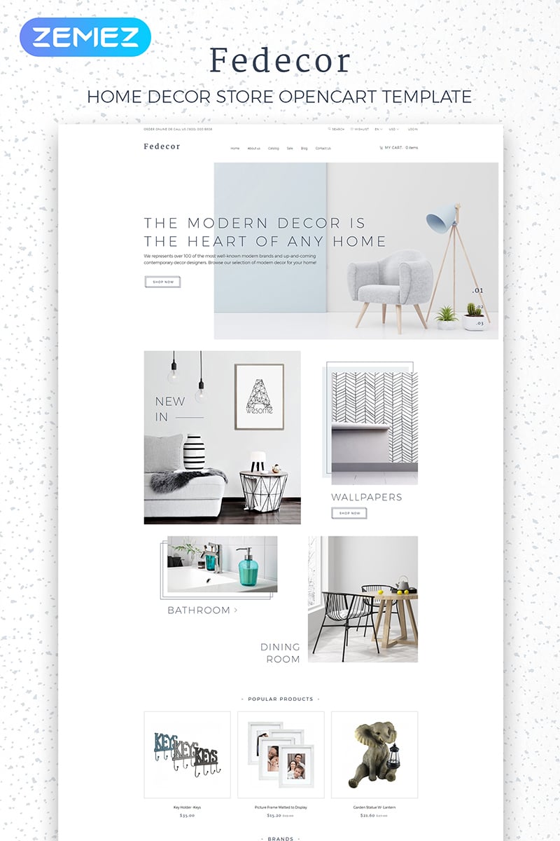 Fedecor - Interior Design Multipage Clean OpenCart Template