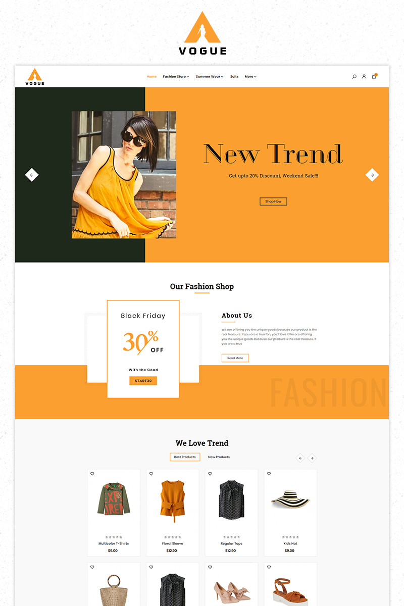 Free Vogue Fashion Store Premium PrestaShop Theme