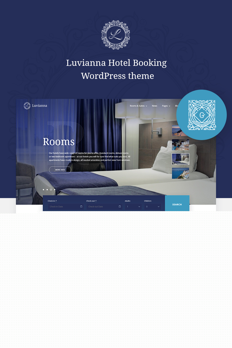 "Luvianna Hotel" Responsive WordPress thema №84014 - screenshot