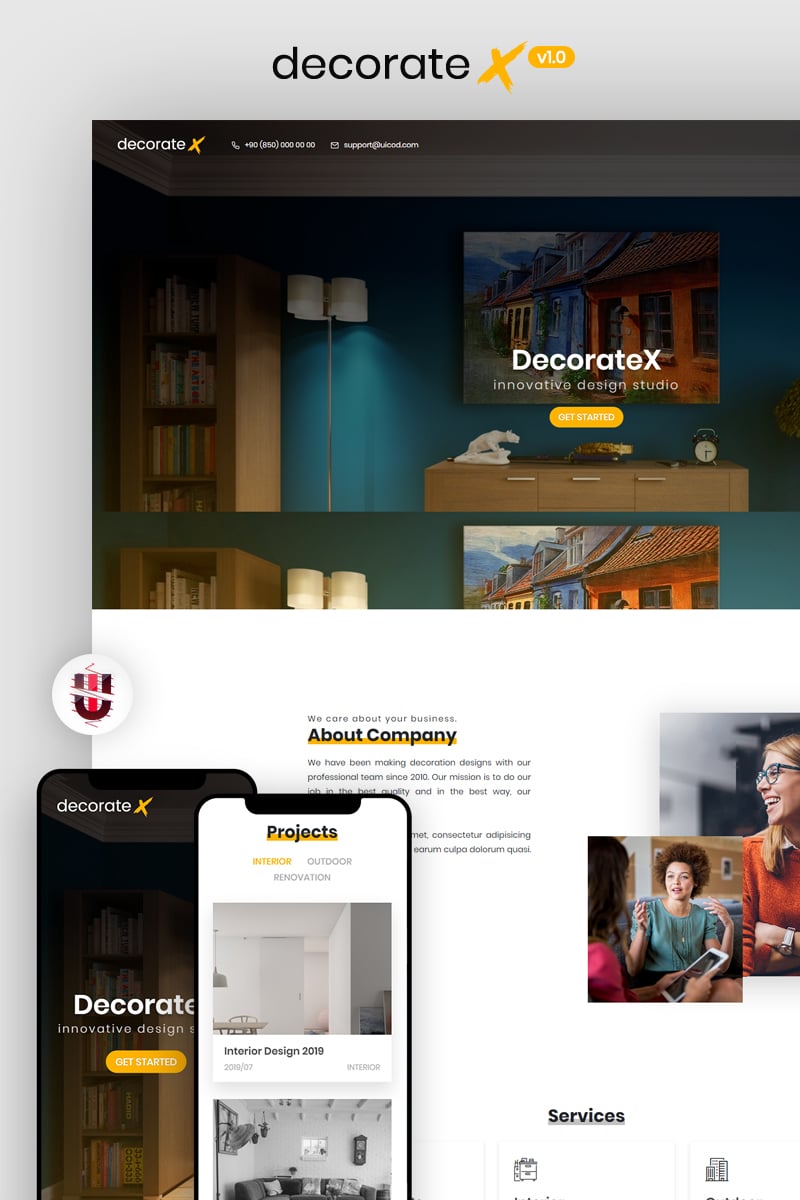 Plantilla Web "DecorateX - HTML5 Furniture & Decoration" #84077