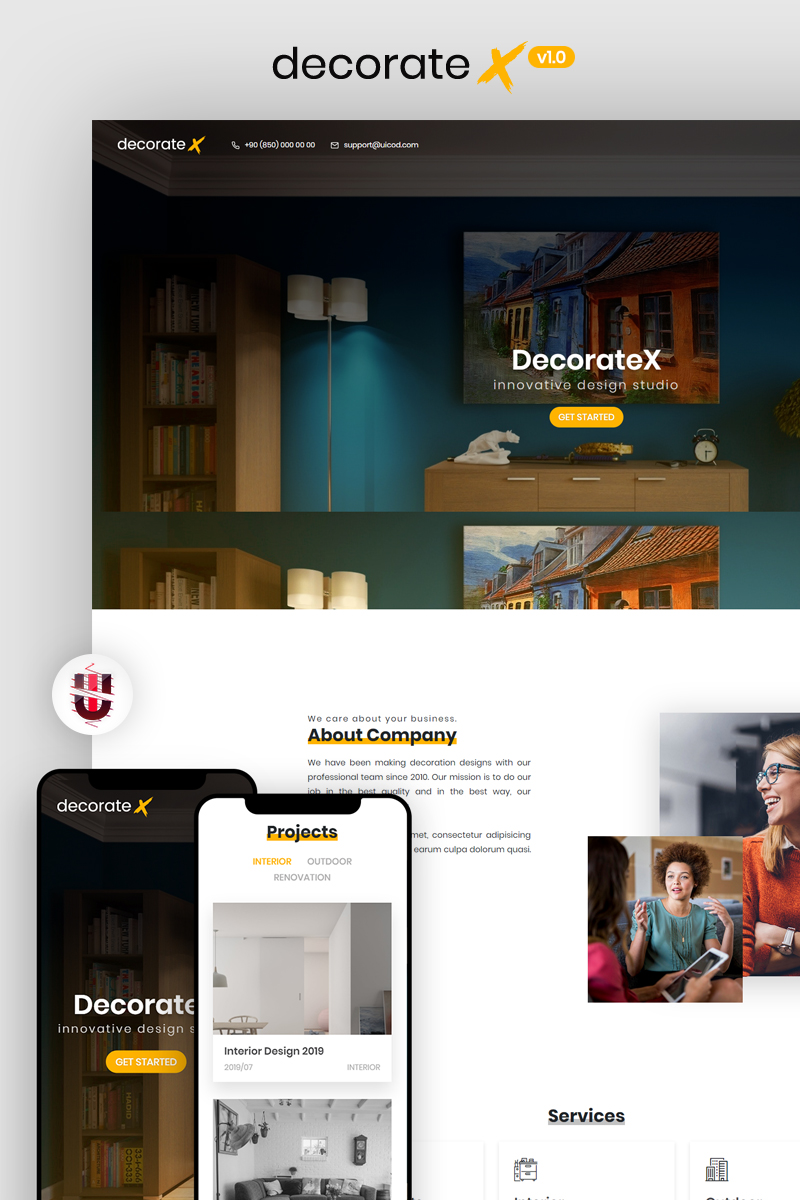 Responsywny szablon strony www DecorateX - HTML5 Furniture & Decoration #84077