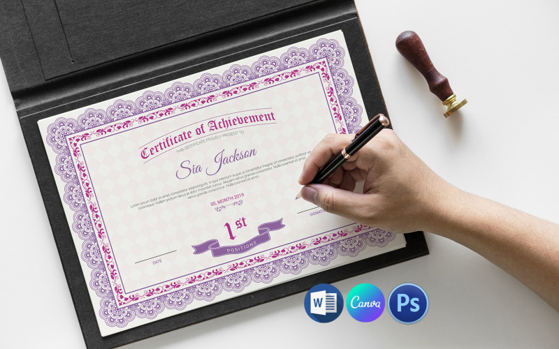 Sia Multipurpose Certificate Printable Template Certificate Template