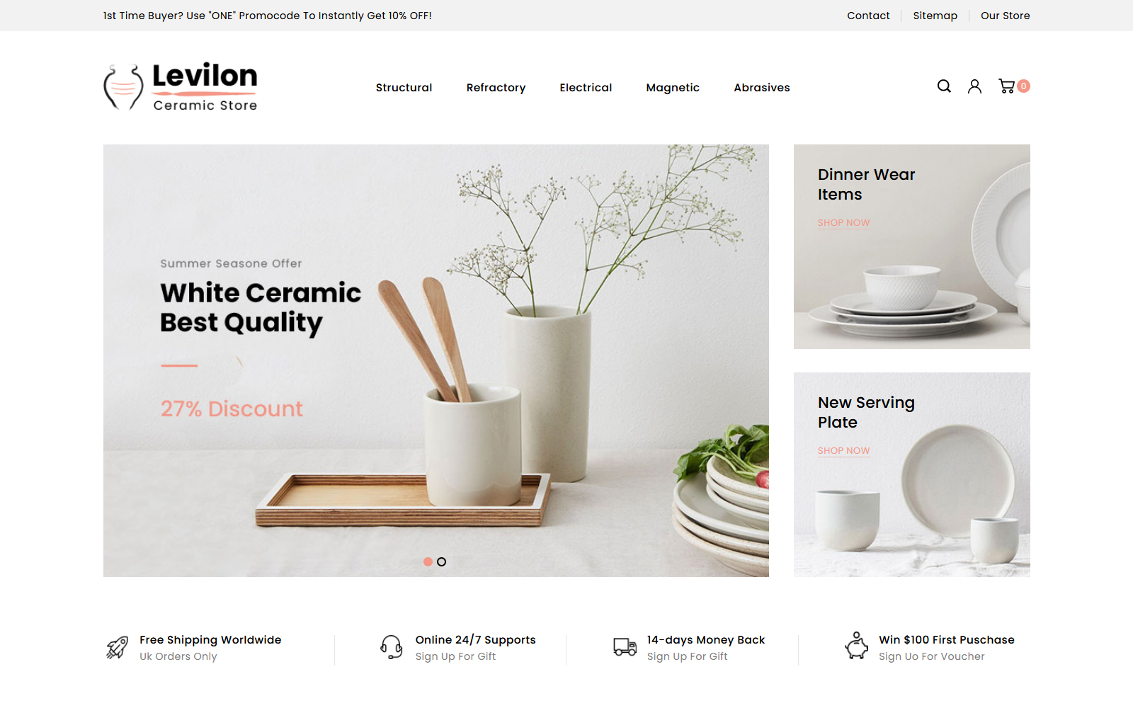 Tema De PrestaShop "Levilon - Ceramic Store" #84008