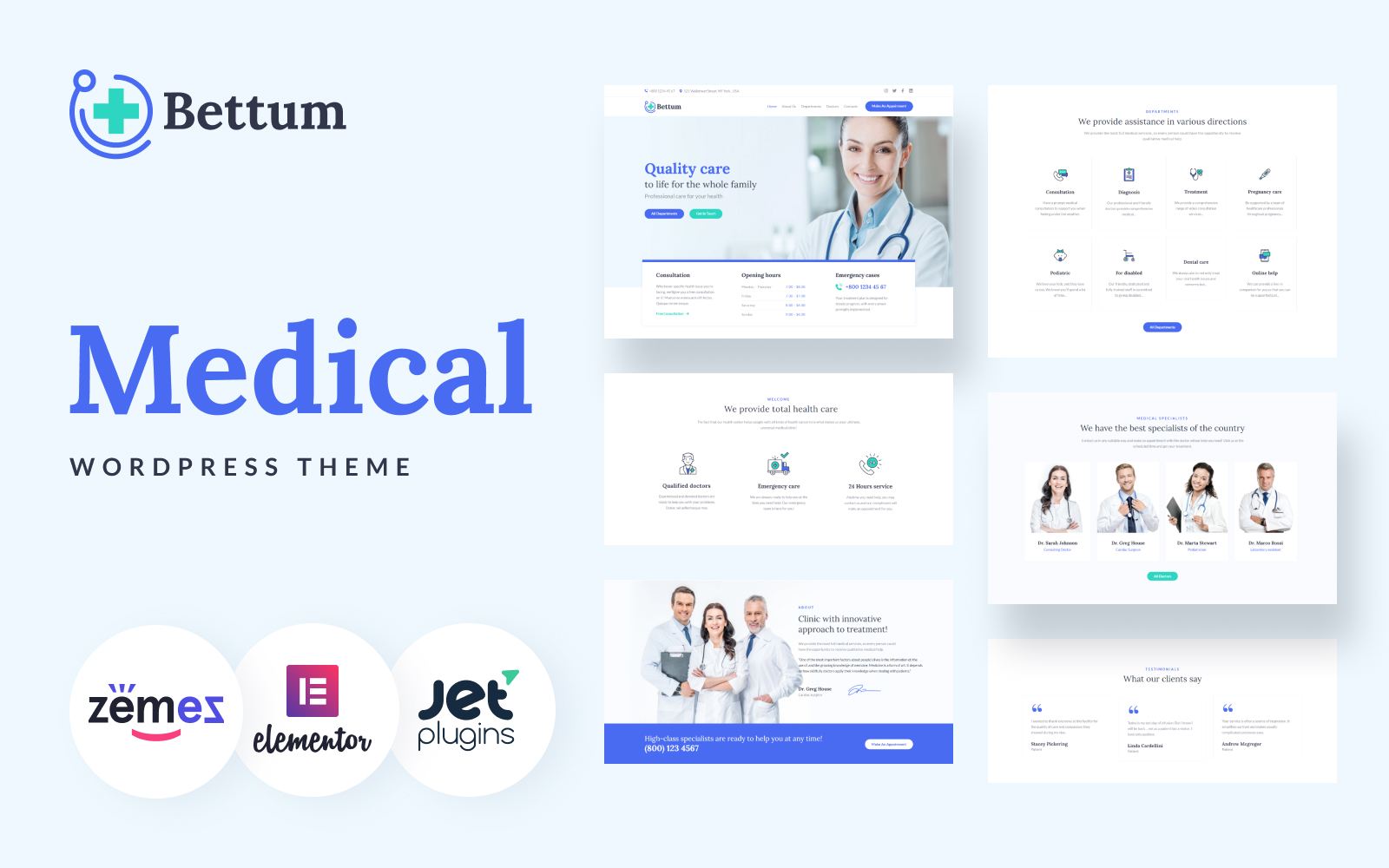 Download Bettum Clean Medical Elementor Wordpress Theme 84106 PSD Mockup Templates