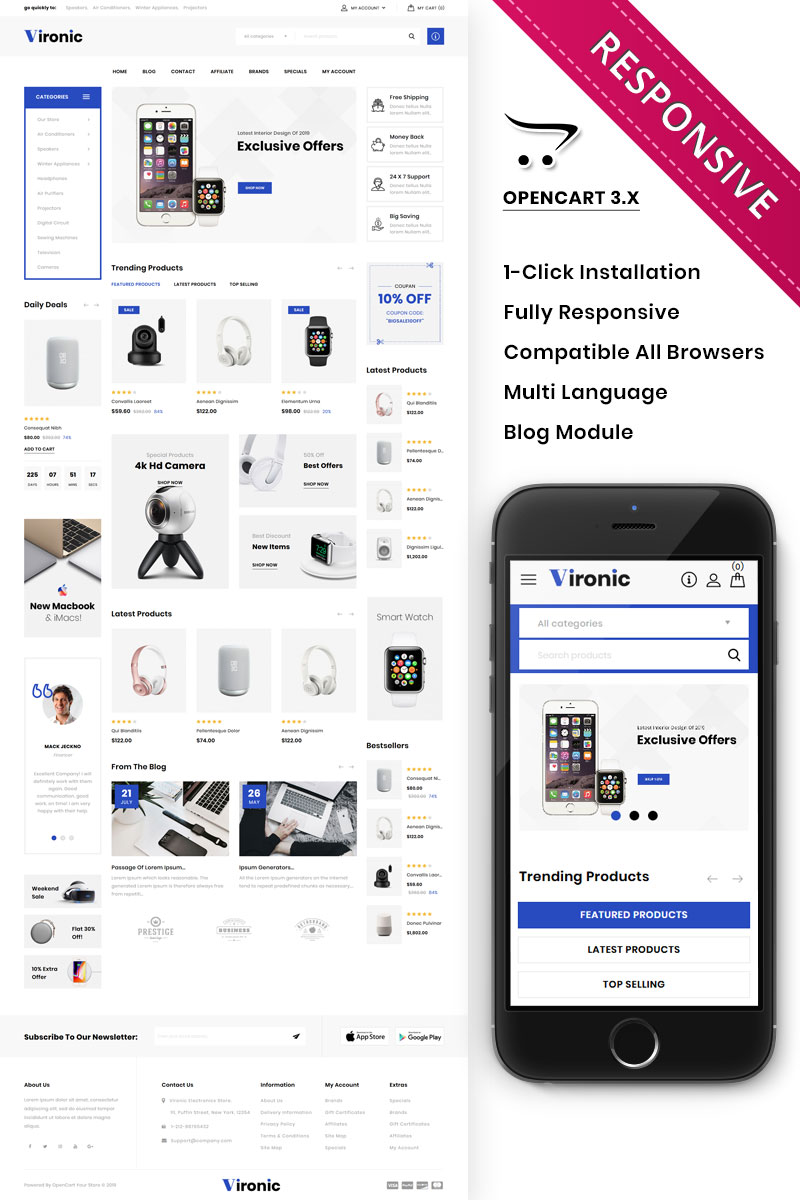 Vironic - The Mega Electronic Store Opencart #84163 - Ekran resmi