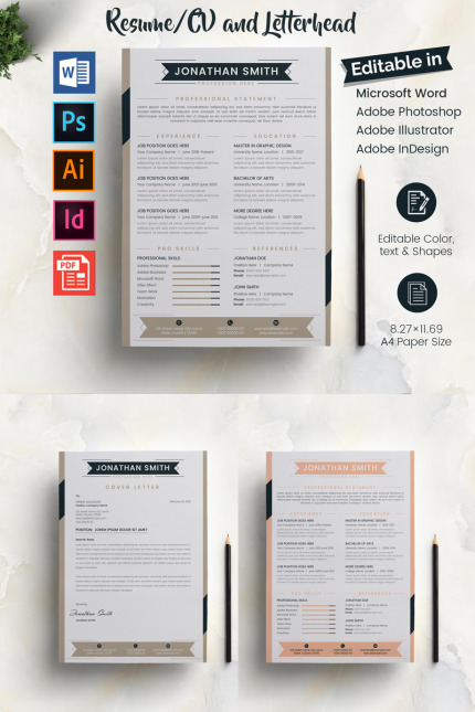 Template #84301 Clean Letterhead Webdesign Template - Logo template Preview