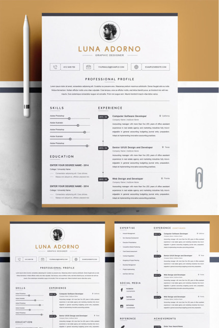 Template #84410 Page Resume Webdesign Template - Logo template Preview