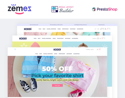 Koddi - Kids Clothes Clean Ecommerce Bootstrap PrestaShop Theme