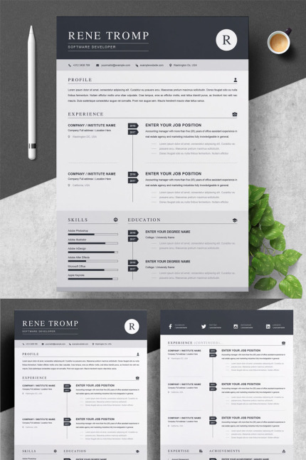 Template #84437 Page Resume Webdesign Template - Logo template Preview