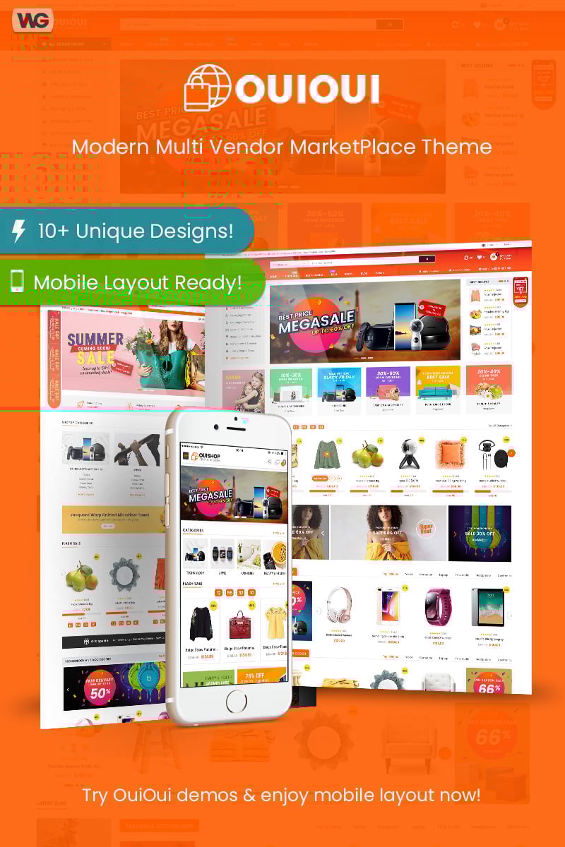 Responsive OuiOui - Multi Vendor MarketPlace Woocommerce #84419
