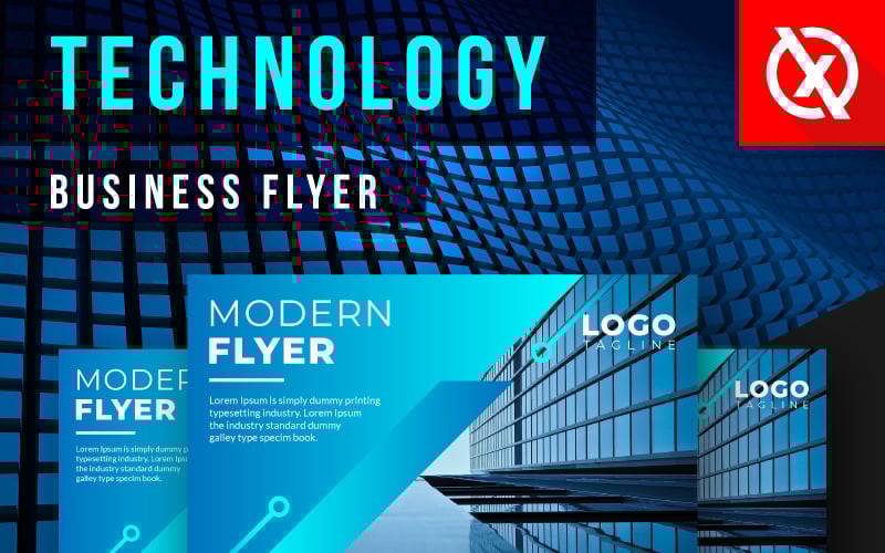 Stylish Digital Technology Flyer Design Corporate Identity
