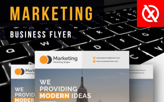 Black and Orange Line Shape Marketing Business Flyer - Corporate Identity Design