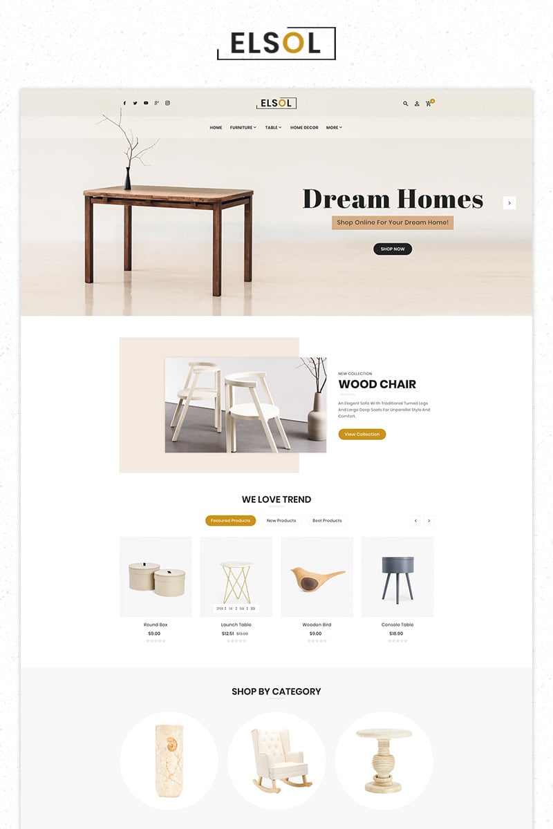 Elsol Furniture Store Premium PrestaShop Theme