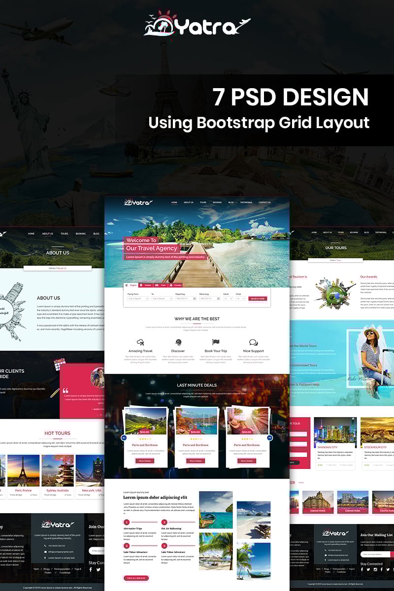 "Yatra - Travel" PSD Template №84593 - screenshot