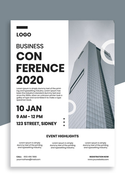 Template #84634 Conference Flyer Webdesign Template - Logo template Preview